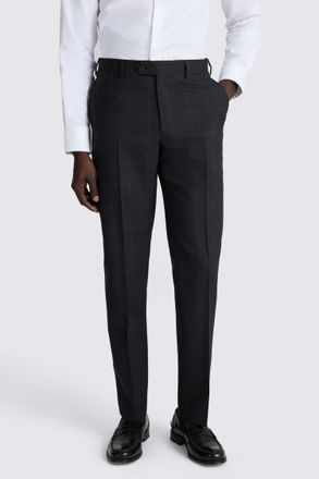 Vitale Barberis Italian Tailored Fit Navy Check Trousers