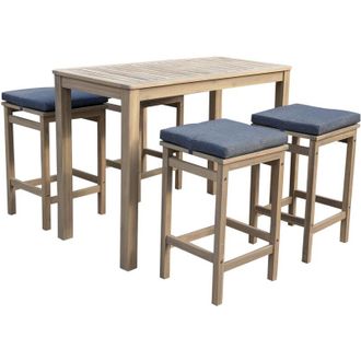 Happy Garden Happy Garden - Aruba 4 Plazas De Acacia Cojines Grises