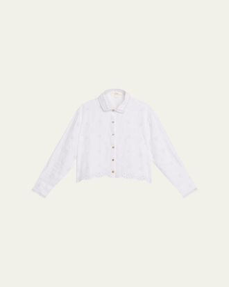 LoveShackFancy Delano Eyelet Linen Top