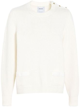 Barrie ribbon-detail wool sweater - White