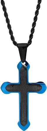 HMY Jewelry Mens Cross Pendant Necklace in Black at Nordstrom Rack