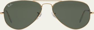 Ray-Ban Monochromatic Metal Aviator Sunglasses, Yellow Pattern, 55MM
