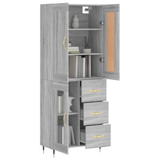 Berkfield Home Highboard Grey Sonoma 69.5x34x180 cm Engineered Wood