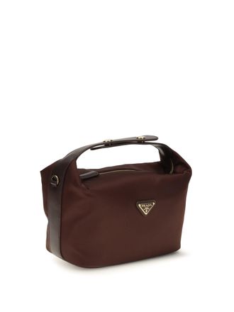 Prada Nylon Top Handle Bag - Burgundy