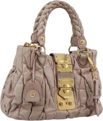 Miu Miu Pre-owned Hand Bag - Dames - Vintage Handtas - Roze - ONE Size - Leer - Vintage