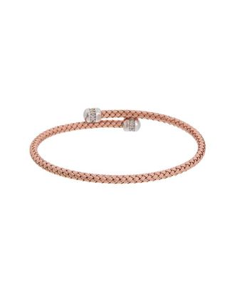 Meshmerise 18K Over Silver 0.15 Ct. Tw. Diamond Mesh Bangle Bracelet