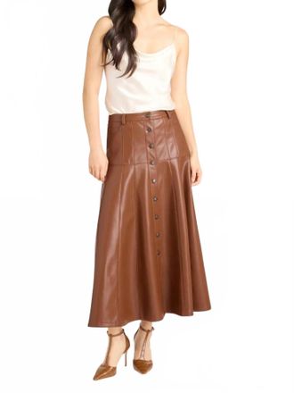 Cinq &agrave; Sept Veena Midi Length Skirt In Dark Sepia