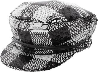 Maison Michel Ladies New Abby Damier Sequin Hat, Size Medium
