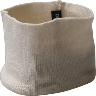 Dolce & Gabbana Gebreide Nekwarmer Sjaal - Heren - Wintersjaals - Wit - ONE Size - Polyester - Accessoires