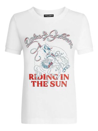Dolce & Gabbana print-detail T-shirt - Bianco