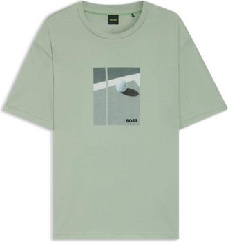 BOSS Tennis-artwork T-shirt in Pima cotton