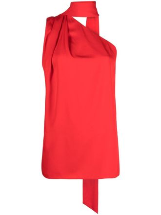 Stella McCartney one-shoulder neck-strap blouse - women - Viscose - 42 - Red