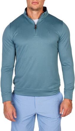Tailorbyrd Modal Blend Quarter Zip Polo in Jade at Nordstrom Rack, Size Xx-Large