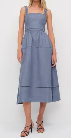 Reformation Everett Linen Midi Sundress in Cornflower at Nordstrom, Size 10