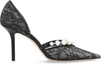 Jimmy Choo London Aurelie 85 Schoenen met Hak - Dames - Pumps - Zwart - 39 EU - Leer - Schoenen
