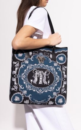 Versace Shopper-type Bag, Womens, Navy Blue