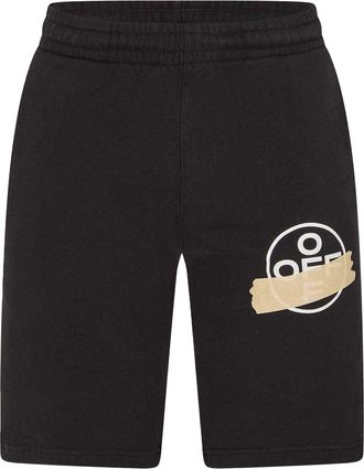 Off-white Off White Heren Relaxed Fit Lounge Sweat Shorts (Zwart/Beige)