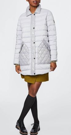 Bernardo Patch Field Puffer Coat In Pearl/ice Gray