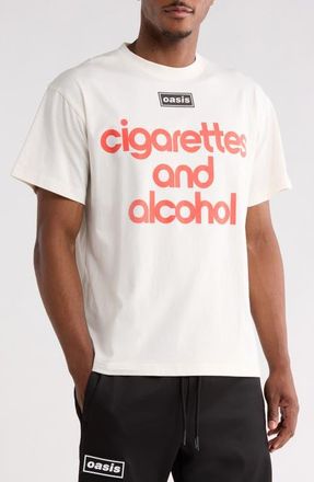 Pleasures x Oasis Nordique Graphic Cotton T-Shirt in Vtg White at Nordstrom, Size Xx-Large