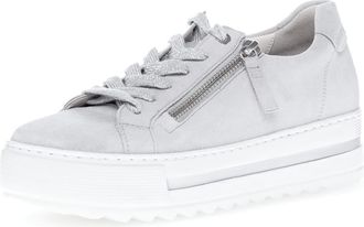 Gabor Women Trainers, Ladies Low-Tops,Removable Insole,Low Shoe,Street Shoe,lace up Shoe,Sports Shoe,Platform Sole,Light Grey,37 EU / 4 UK