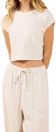 Sadie & Sage Sugarloaf Sleeveless Linen Top In Oatmeal