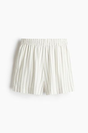 H&M Shorts aus Leinenmix - Weiss/Nadelstreifen