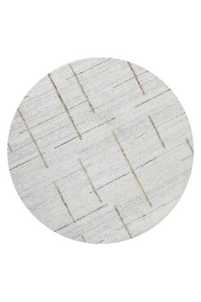 Wecon Home Alfombra redonda tejida a mano crema 200 cm