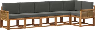 vidaXL Conjunto De Sof&aacute;s De Exterior 6 Uds. Natural Y Antracita Vidaxl