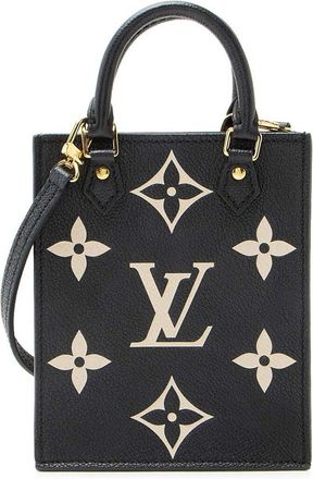 Louis Vuitton Beige Giant Monogram Empreinte Bicolor Petit Sac Plat (Authentic Pre-Loved)