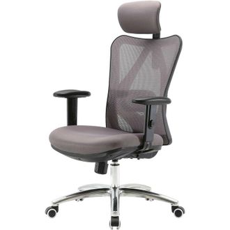 Hhg Hhg - Silla De Oficina 848, Silla De Escritorio, Ergon&oacute;mica, Apoyo Lumbar Regulable 150kg Cargable, Sin Reposapi&eacute;s, Gris