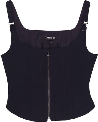 Tom Ford zip-up corset tank top - women - Elastane/Viscose - 38 - Black