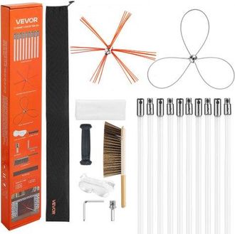 OEM Kit De Cepillo Limpieza De Chimenea, 2 Cabezales, 10 M Varilla Flexible De Nylon, Gafas, Bolsa, Deshollinador Durable Resistente Flexible A 90&deg; Para C