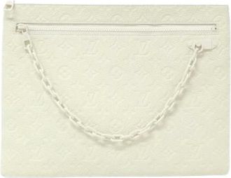 Louis Vuitton Pre-owned Clutches, male, White, Size: ONE SIZE Pre-owned Pochette A4 Monogram Calf Bag