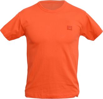 Acne Studios Logo-Patch T-Shirt in Orange Cotton