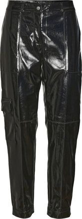 Noisy May Kaya Barrel Leg Vinyl Pants in Black at Nordstrom Rack, Size X-Small