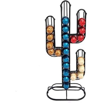 OEM Soporte Para C&aacute;psulas De Caf&eacute;, Soporte Para C&aacute;psulas De Caf&eacute; Con Forma De Cactus, Organizador De Almacenamiento De C&aacute;psulas De Caf&eacute; De Hierro Negro, C
