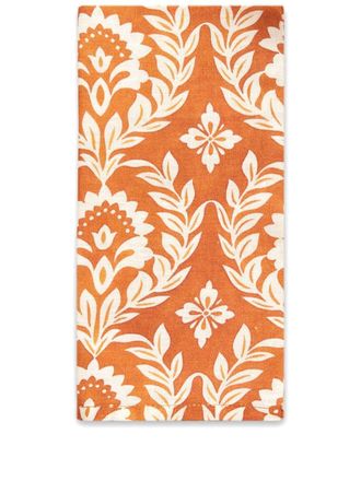 La DoubleJ leaf-print linen napkins (set of two) - unisex - Linen/Flax - One Size - Orange