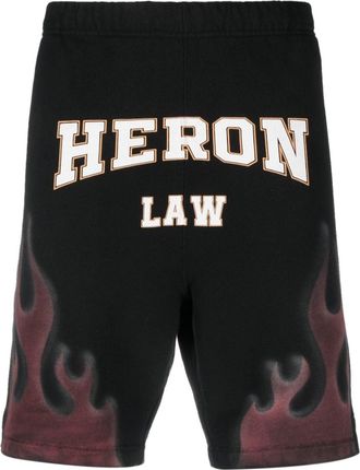 Heron Preston flame-print cotton shorts - men - Cotton - L - Black