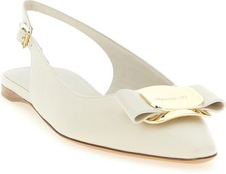 Ferragamo Zelmy Slingback Flat - Cream