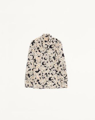 Valentino Crepe De Chine Shirt with Apr&egrave;s LHiver Primula Print Wo