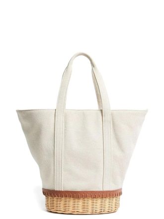 Pamela Munson The Gardener tote bag - women - Canvas/Rattan Wood/Leather - One Size - Neutrals