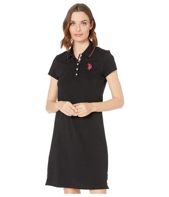 U.S.Polo Association Solid Polo Dress Anthracite SM