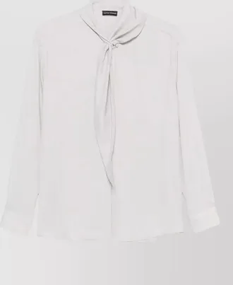 Emporio Armani silk pussy-bow long-sleeve blouse