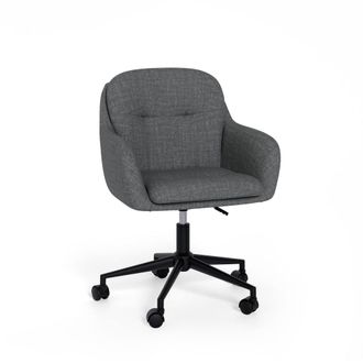 Koketto Home Silla de escritorio acolchada en gris oscuro