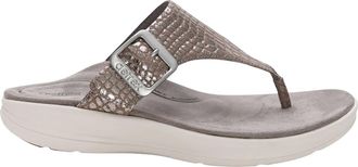 Aetrex Womens Donna Sandals In Pewter Mettalic