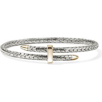 John Hardy Spear Flex Cuff, Sterling Silver, 14K Gold in Silver And Gold at Nordstrom, Size Medium