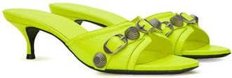 Balenciaga Womens Yellow Leather Mules