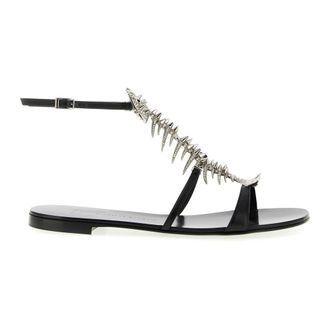 Giuseppe Zanotti Schoenen, Dames, Zwart, 39 EU, Leer, Slim Sandalen