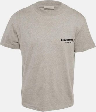 Fear of God Essentials Dark Grey Cotton Knit Crewneck T-Shirt