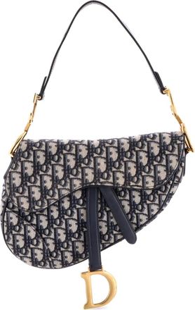 Dior Saddle Handbag Oblique Canvas Medium shoulder bag - Blauw